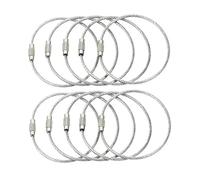 Porte-clés en acier inoxydable 100 pièces porte-clés étiquette corde en acier inoxydable fil câble boucle vis serrure Gadget anneau