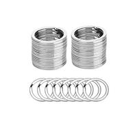 Porte-clés en acier inoxydable, 20 pièces, anneaux fendus for la fabrication de porte-clés, accessoires de bricolage, fournitures de fabrication de bijoux (Color : Silver 20pcs, Size : 1.8x20mm)