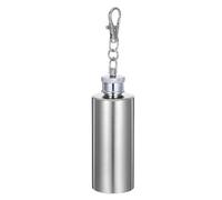 Porte-clés en Acier Inoxydable Argenté 2 Oz, Compacte Flasque | Format Cylindrique Discret, Usage Extérieur et Occasions Variées, Style Soigné, pour Hommes et Femmes