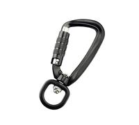 Porte-clés - En acier inoxydable - Avec crochet de saut - de sécurité en aluminium - Pour randonnée, camping, extérieur, escalade, montagne, sac à dos, bouteille d'eau