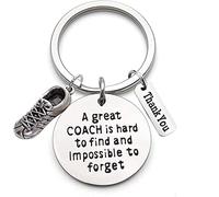 Porte-clés en acier inoxydable avec gravure « A Great Coach is Hard to Find and Impossible to Forget » - Cadeau pour la journée des enseignants, argenté, M