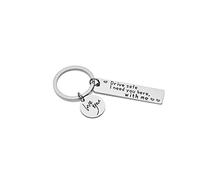 Porte-clés en acier inoxydable avec inscription « Boyfriend Driving » « Safe I Need You Here With Me », Argenté., taille unique