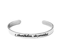 Porte-clés en acier inoxydable avec marteau Smash le patriarcat | Smash the Patriarchy Porte-clés et bracelet avec inscription « Nevertheless She Persisted »