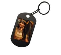Porte-clés en acier inoxydable avec pendentif en forme de reine de l'Égypte ancienne Cléopâtre
