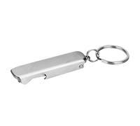 Porte-clés en acier inoxydable coupe-ongles 2 en 1 mini outil avec décapsuleur pour voyage camping extérieur porte-clés accessoires argent 6 cm 23 g