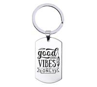 Porte-clés en acier inoxydable - Good Vibes Only