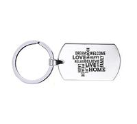 Porte-clés en acier inoxydable - Hope Love Dream, silverl