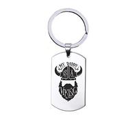 Porte-clés en acier inoxydable - My Daddy Is A Viking, silverl