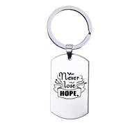 Porte-clés en acier inoxydable - Never Lose Hope, silverl
