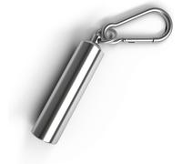 Porte-Clés En Acier Inoxydable Pillbox Boîte À Comprimés De Haute Qualité Capsule Étanche Pour Boîte De Rangement Sur Le Pouce Avec Mousqueton (1 Pièce Argent)