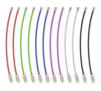 Porte-clés en acier inoxydable Porte-clés en fil d'acier de 6 pouces, 100 pièces, boucle câble, Gadget verrouillage à vis(Black)