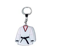 Porte-clés en acrylique antirouille avec style uniforme de taekwondo - Pendentif multifonction pour les amateurs d'arts martiaux et les étudiants