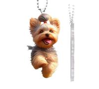 Porte-clés en acrylique avec pendentif en forme de chien Yorkshire Terrier pour décoration de sacs à dos de voiture, miroirs festifs