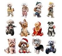 Porte-Clés En Acrylique Chien,12 Pièces Acrylique Cute Porte Clef Chien Chiot Animaux De Compagnie Bijoux Porte Clef Pour La Décoration De l'Arbre De Noël Dans Le Sac à Dos De La Voiture