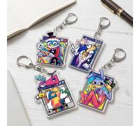 Porte-clés en acrylique créatif pour sac à dos, pendentif cadeau pour TADC Pomni Jax Ragatha Gangle Zooble Kinger Caine Gummigoo 1