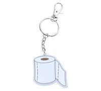 Porte-clés en Acrylique Forme Papier Roulé Blanc pour Paquet