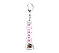 Porte-clés en Acrylique Hamster - 4 x 4 x 0,3 cm - Pendentif Animal - Accessoire Mignon et Polyvalent - Petite breloque compacte pour Sac à Dos - pour et Adultes