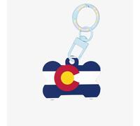 Porte-clés en acrylique motif drapeau de l'État du Colorado pour chiens et chats