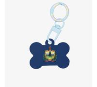 Porte-clés en acrylique motif drapeau de l'État du Vermont pour chiens et chats