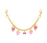 Porte-clés en alliage avec breloque fraise et cerise