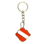 Porte-clés en alliage de zinc avec drapeaux de plongée, créature marine, accessoire de sac tendance pour plongeur et voyageurs au quotidien, Drapeau de plongée, taille unique