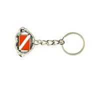 Porte-clés en alliage de zinc avec drapeaux de plongée, créature marine, accessoire de sac tendance pour plongeur et voyageurs au quotidien, b, taille unique