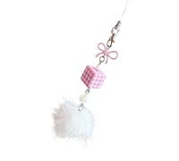 Porte-clés en alliage léger avec sangle de téléphone, détails en peluche pour sac d'école quotidien, breloque mignonne avec nœud, Corde de suspension, Bow