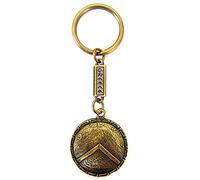 Porte-clés en alliage Zamac, Bouclier Spartiate, Grèce antique, 300, Leonidas, couleur or. (O1)