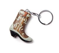 Porte-clés en bois - Bottes de cowboy