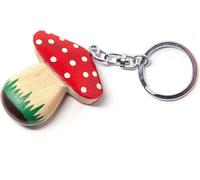 Porte-clés en bois - champignon mouche