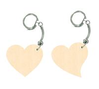Porte-clés en bois Coeurs 5 cm 4 pièces