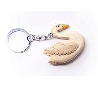Porte-clés en bois - Cygne