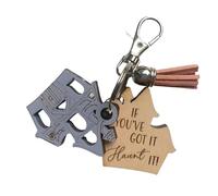 Porte-clés en bois d'Halloween, porte-clés citrouille, pendentif de sac Mqj854 (C, 8CM)