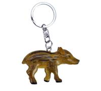 Porte-clés en bois en forme de sanglier