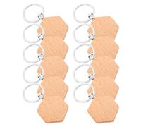 Porte-clés en Bois Hexagonal Inachevé 10 Pièces pour DIY