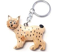 Porte-clés en bois - Lynx