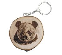Porte-clés en bois naturel avec ours chinois, Chine, wwf, panda, marron, Taille Unique