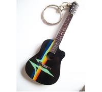 Porte-clés en bois peint en forme de guitare