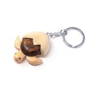 Porte-clés en bois - Tortue de mer dans un oeuf