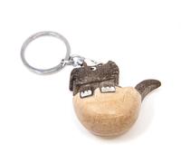 Porte-clés en bois - Triceratops dans un oeuf