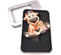 Porte-clés en bois Vache Ferme KRawatte Bœuf Veau Animal Vache laitière Pendentif en boîte cadeau