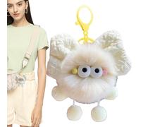 Porte-clés en briquettes Mignon, Pendentif en Petites briquettes, Porte-clés de Sac, Peluche en Forme de briquettes à nœud for Sacs à Dos(Beige)
