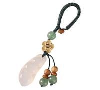 Porte-clés en calcédoine complexe en forme de haricot porte-bonheur - Accessoire de téléphone - Apporte de la chance à ceux qui chérissent le pendentif artisanal traditionnel