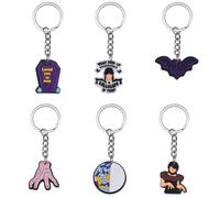 Porte-clés en caoutchouc PVC Halloween 6 pièces Thème Chauve-souris/Tombeau - Cadeau de fête Accessoire créatif