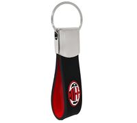 Porte-clés en caoutchouc souple Milan, produit officiel, idée cadeau, rouge, noir