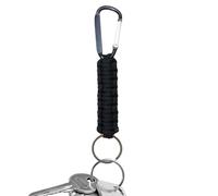 Porte-clés en corde - Lanière paracorde - Mousquetons élastiques légers et robustes avec crochet pour clés, lampes de poche,