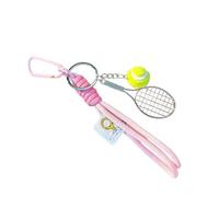 Porte-clés en corde tressée avec pendentif en forme de raquette - Accessoire tendance pour sac à main - Décoration de sac à main - Cadeaux - Porte-clés pour sac à main - Accessoires de sac à main