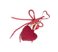 Porte-clés en corde tressée, pendentif de en forme, Red
