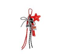Porte-clés en corde tressée pour sac à main, sac à dos, cadeaux esthétiques, breloques en corde tissée, pendentifs tendance pour jeans, sac à dos, seau fourre-tout, léger, Rouge