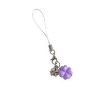 Porte-clés en cristal multifonction avec quatre trèfles pour téléphone et sac de téléphone, violet, taille unique